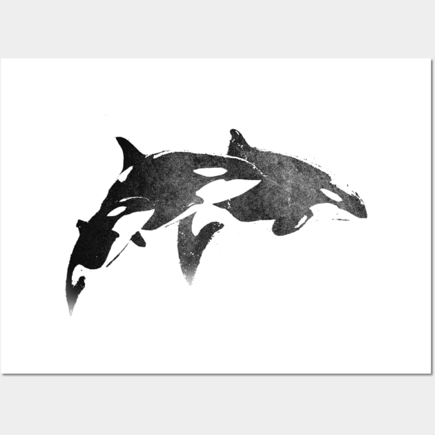 Jumping Orca Pod Grunge Aesthetic Wall Art by Melon Street